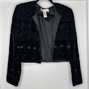 Vintage Niteline Velvet Beaded and Embroidered Bolero Cropped Jacket